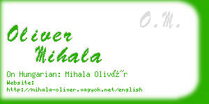 oliver mihala business card